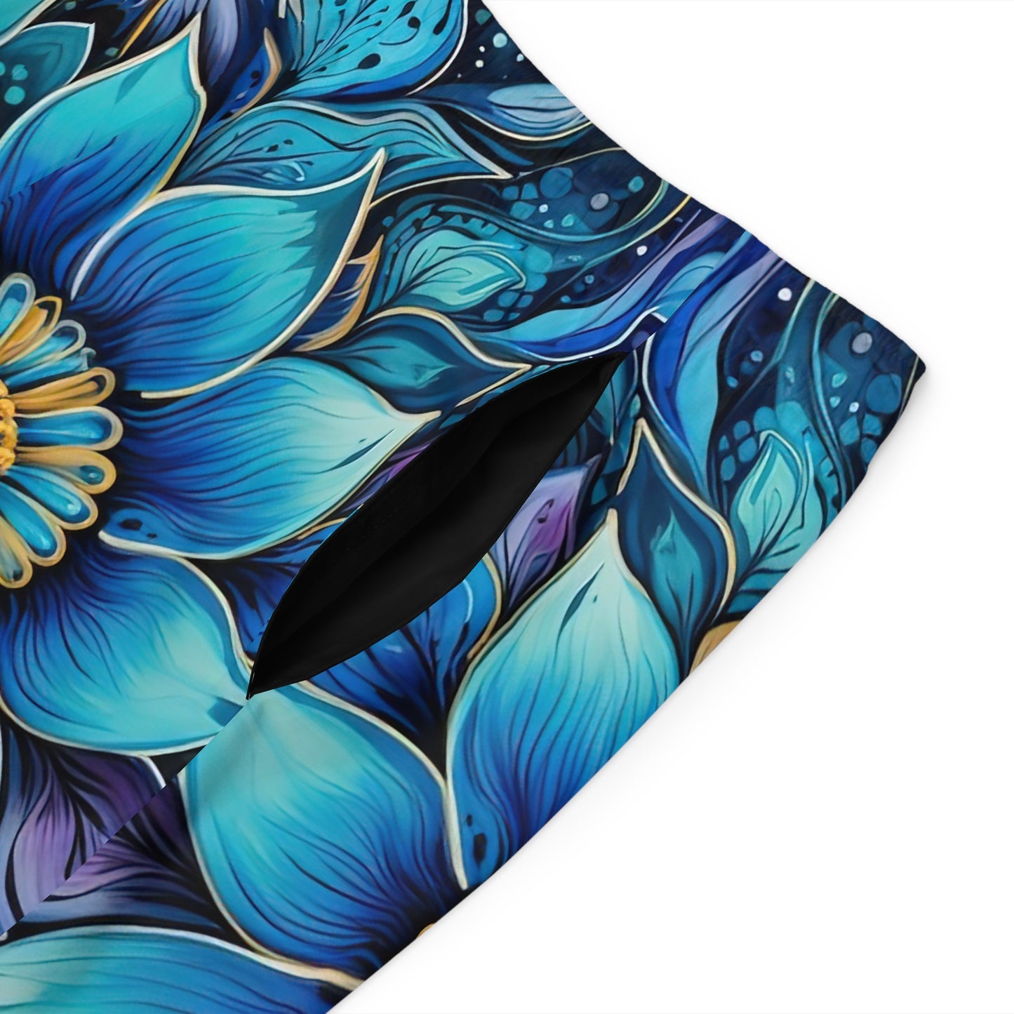 Blue Floral Mandala - Artistic Board Shorts