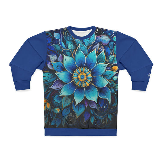 Blue Floral Mandala - Artistic Sweatshirt