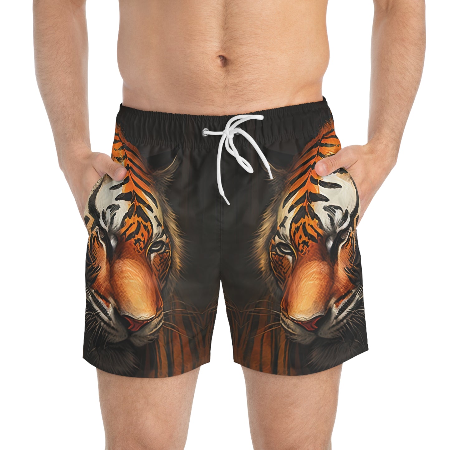 Bengal Tiger Goddess - Artsy Swim Trunks