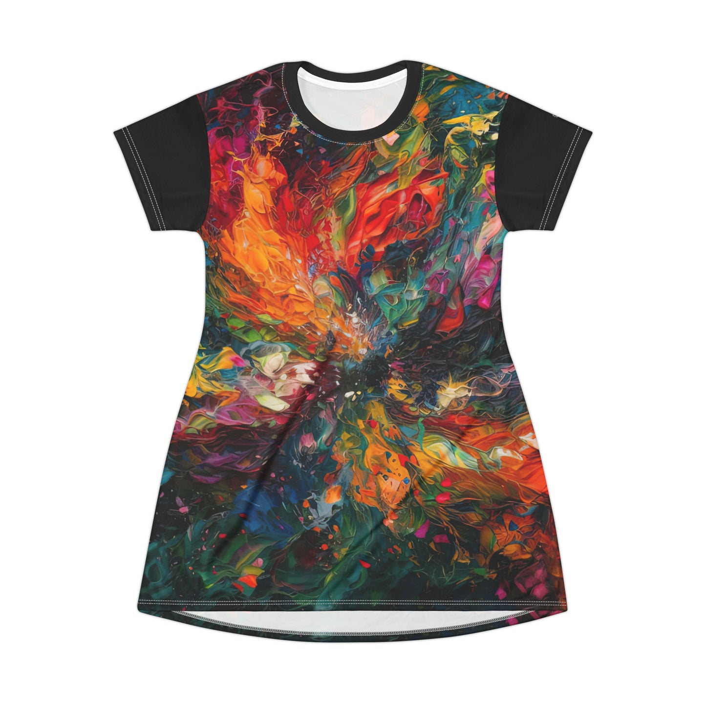 Colorized Dark Energy - Artsy T-Shirt Dress