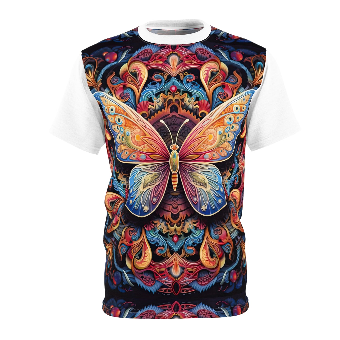 Butterfly Mandala in White - Fashion Tee