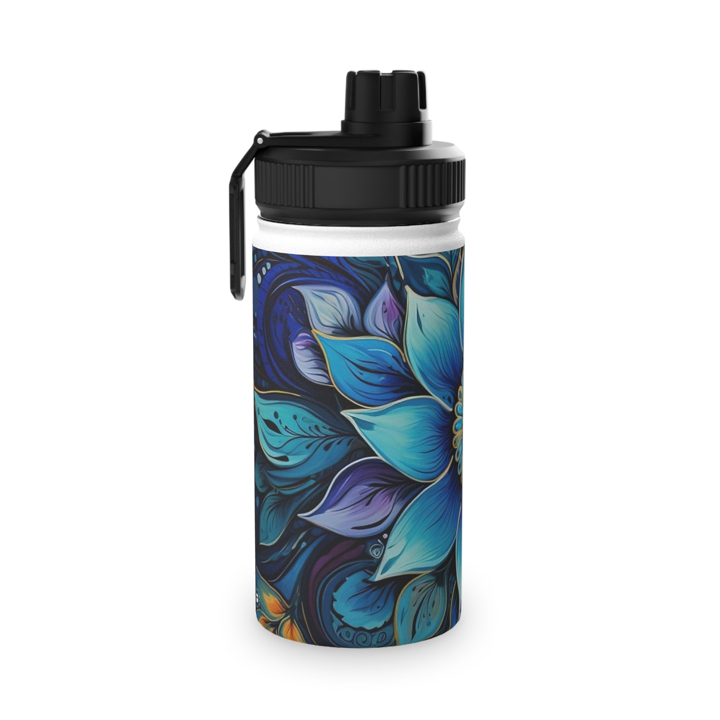 Blue Floral Mandala - Water Bottle