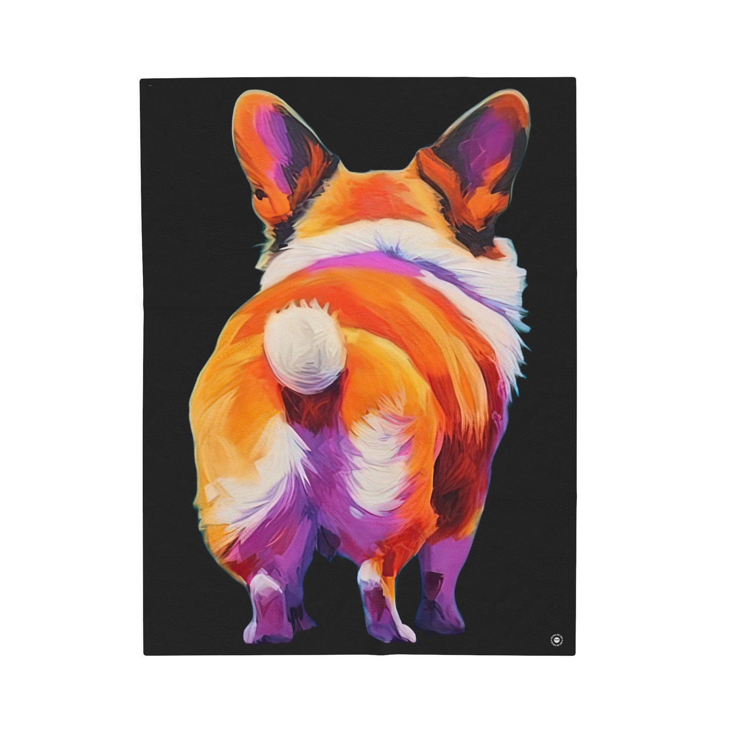 Corgi Butt in Black - Artsy Throw Blanket