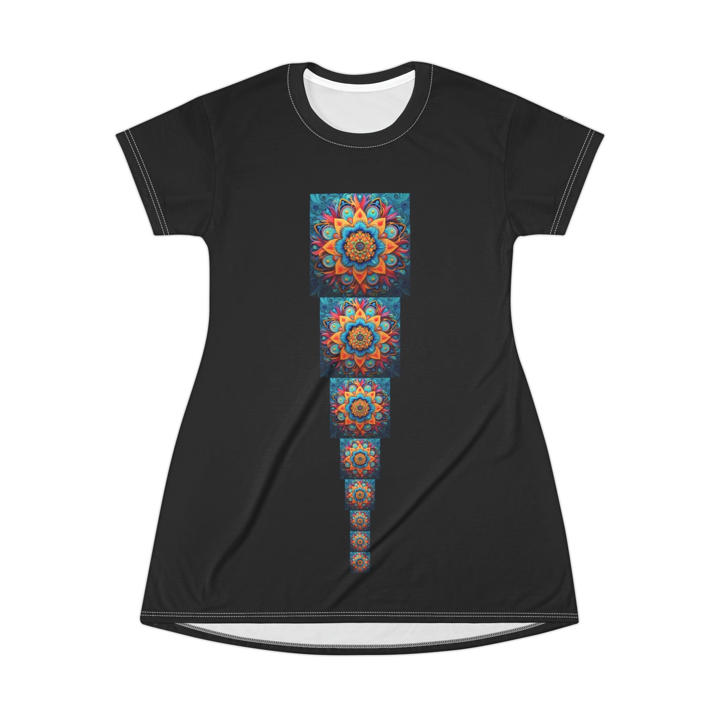 Floral Mandala Trail - Artsy T-Shirt Dress