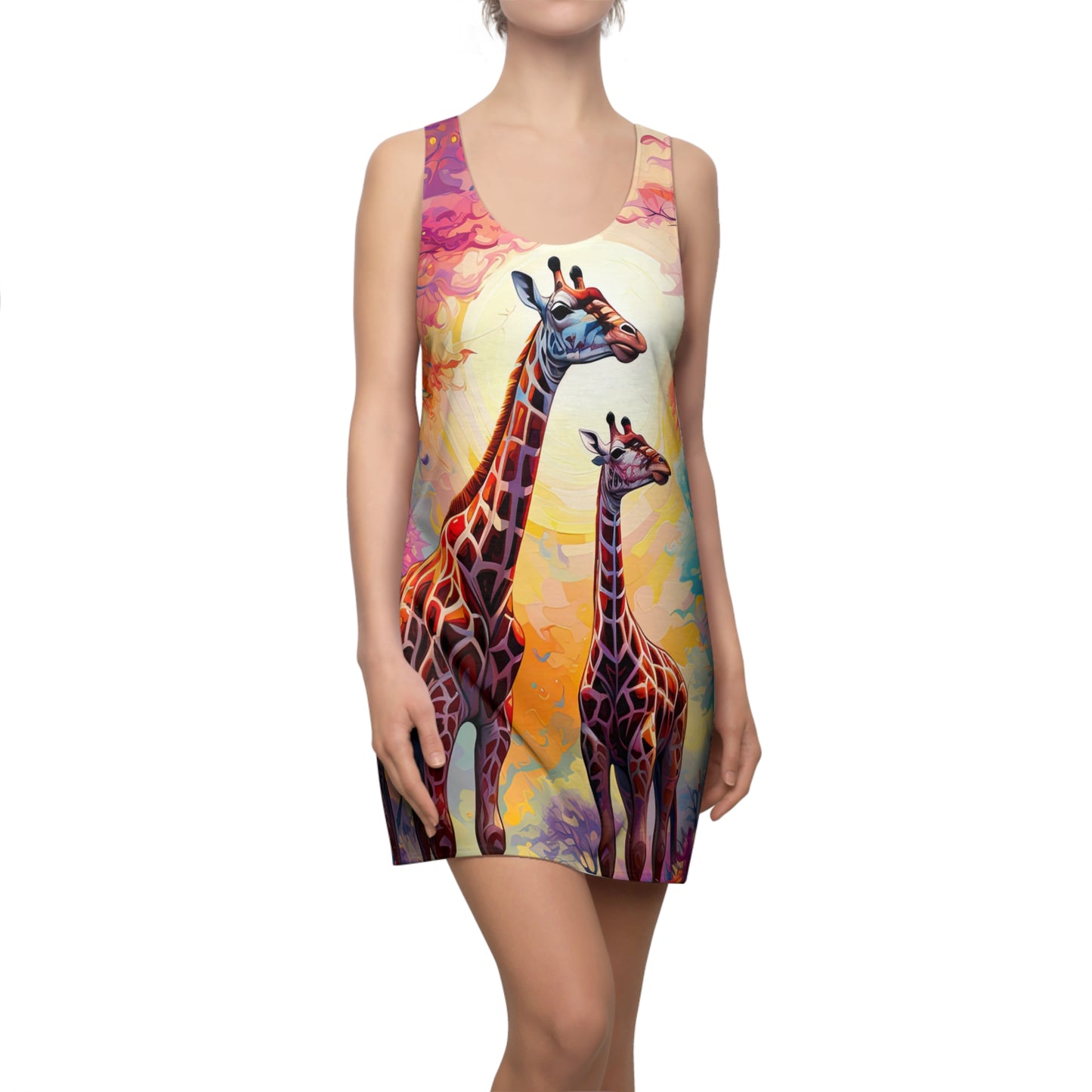 Giraffe Sunrise - Artistic Racerback Dress