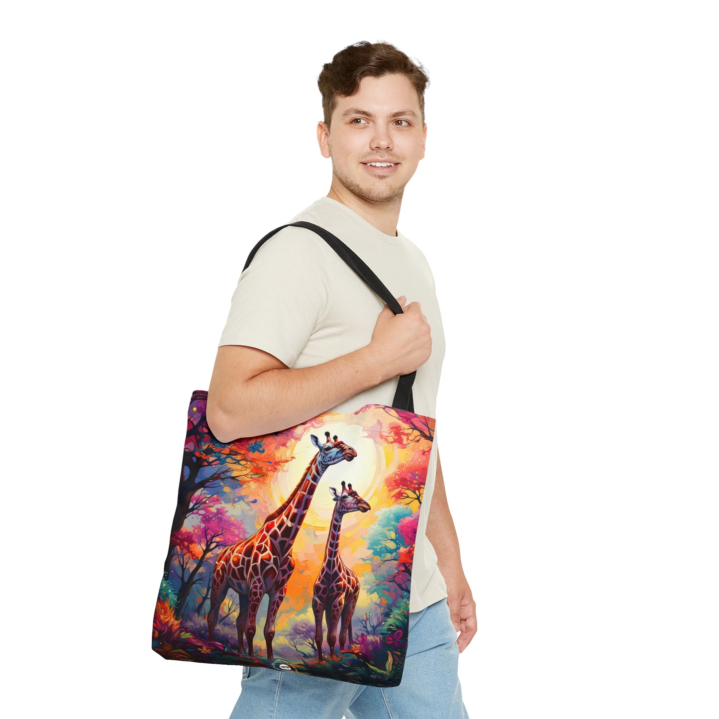 Giraffe Sunrise - Artistic Tote Bag