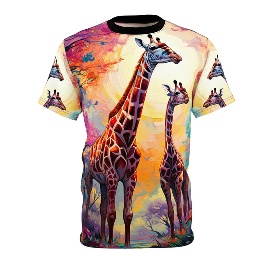 Giraffe Sunrise Full - Fashion Tee