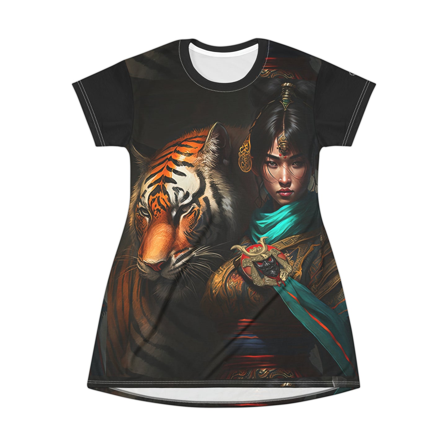 Bengal Tiger Goddess - Artsy T-Shirt Dress