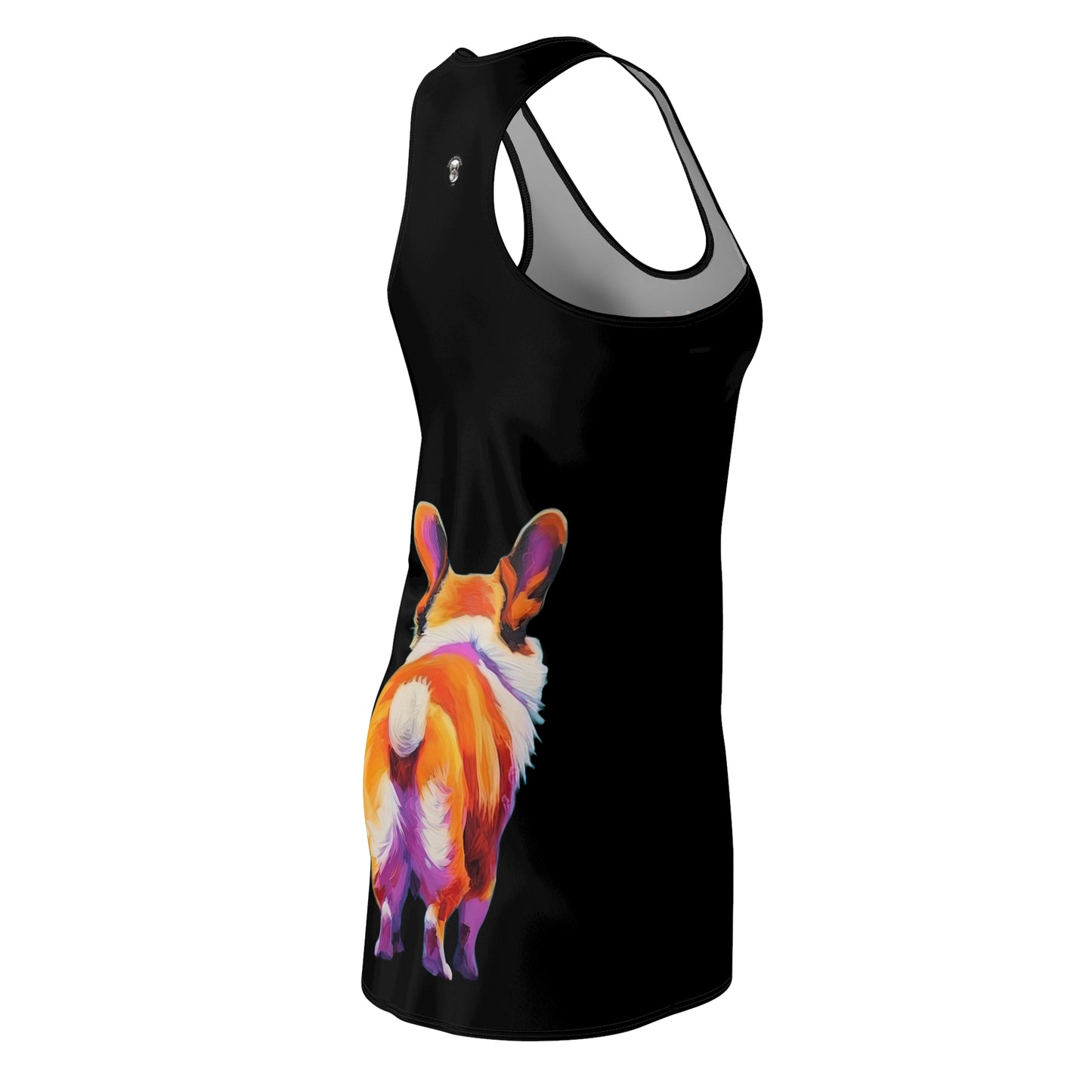 Corgi Butt in Black - Artistic Racerback Dress