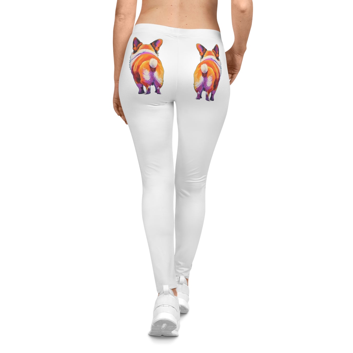 Corgi Butt in White - Artistic Leggings