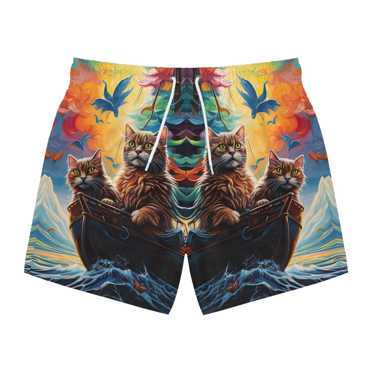 Sea Cats - Artsy Swim Trunks