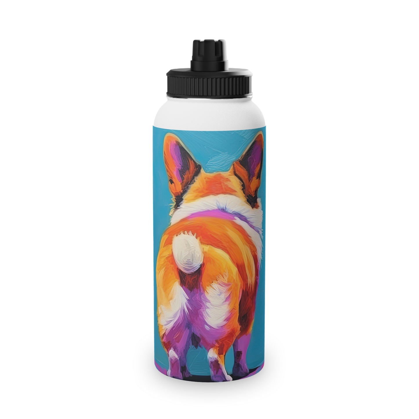 Corgi Butt in Blue - Water Bottle