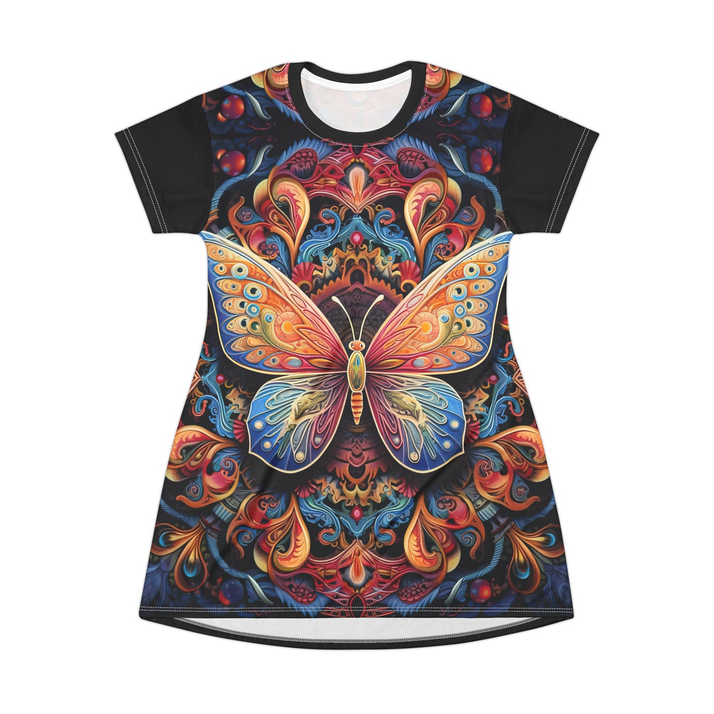 Butterfly Mandala - Artsy T-Shirt Dress