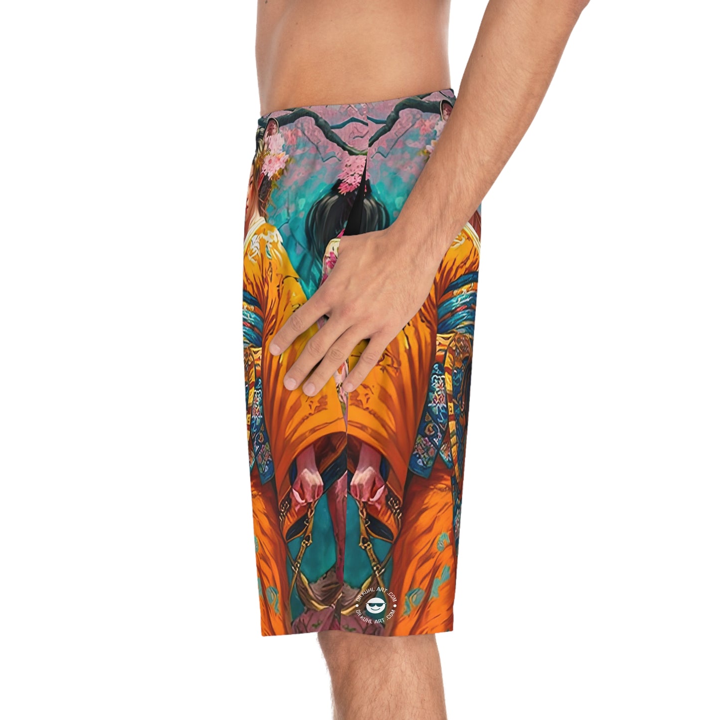 Geisha in Orange - Artistic Board Shorts