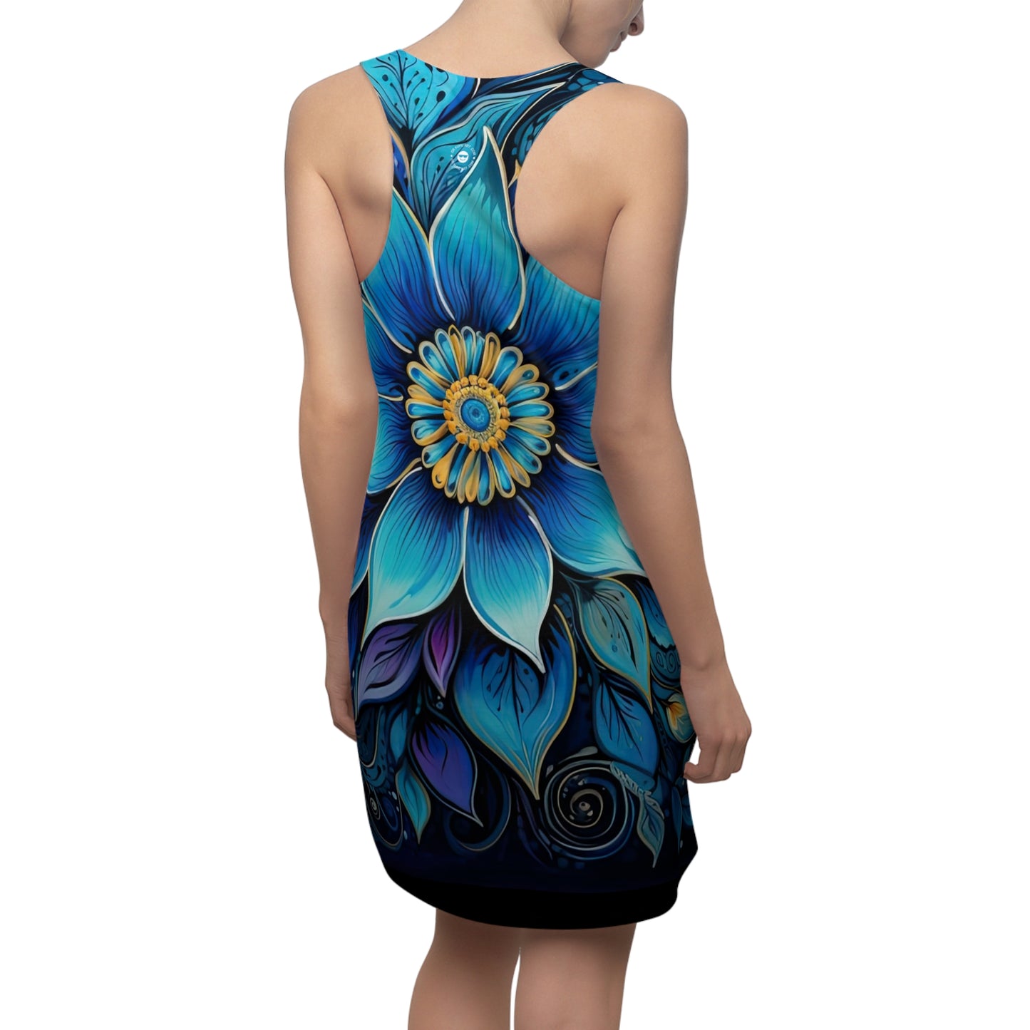 Blue Floral Mandala - Artistic Racerback Dress