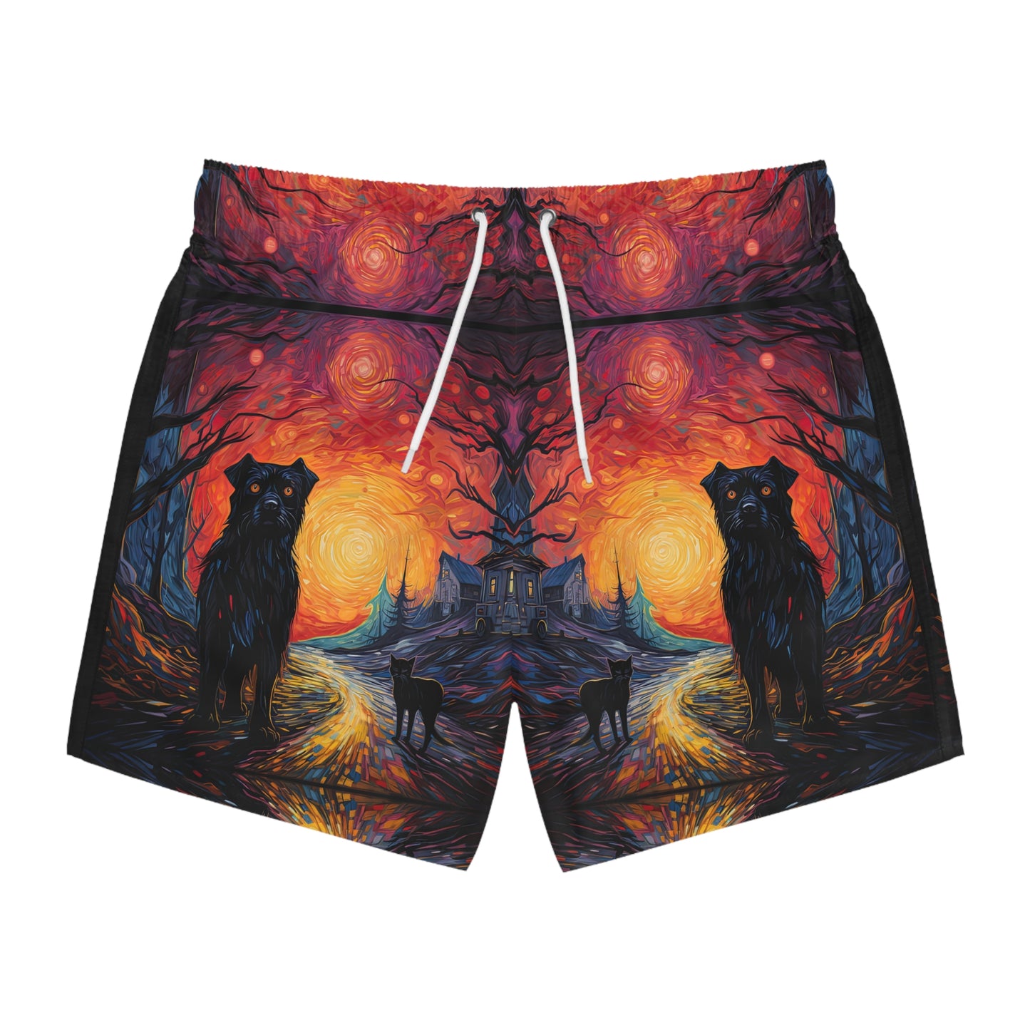 Scary Night - Artsy Swim Trunks