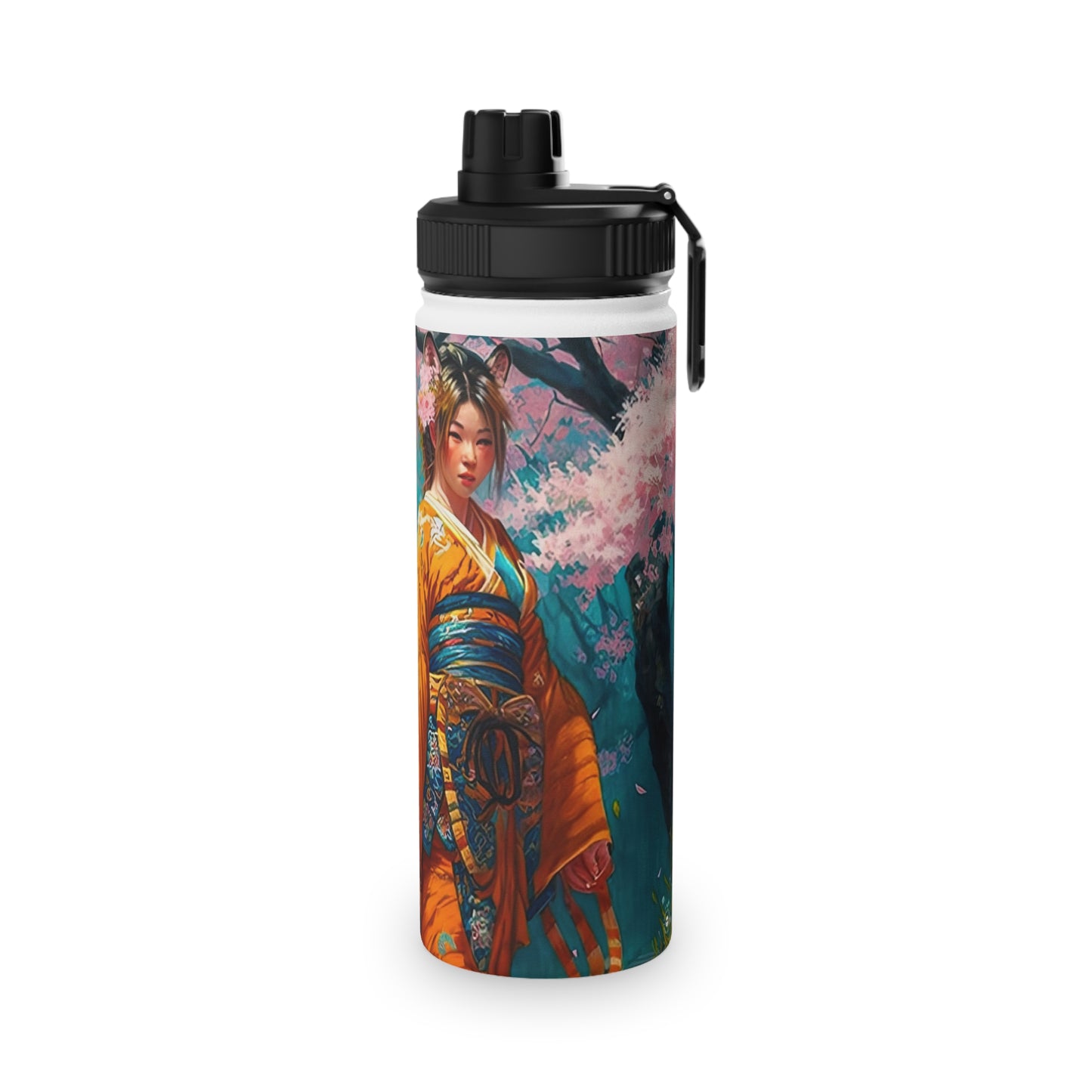 Cherry Blossom Tiger Geishas - Water Bottle