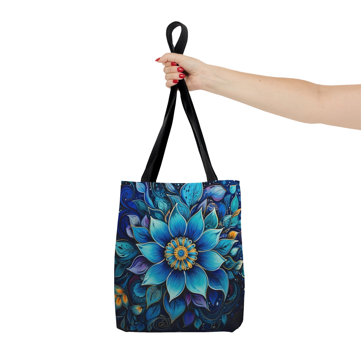 Blue Floral Mandala - Artistic Tote Bag