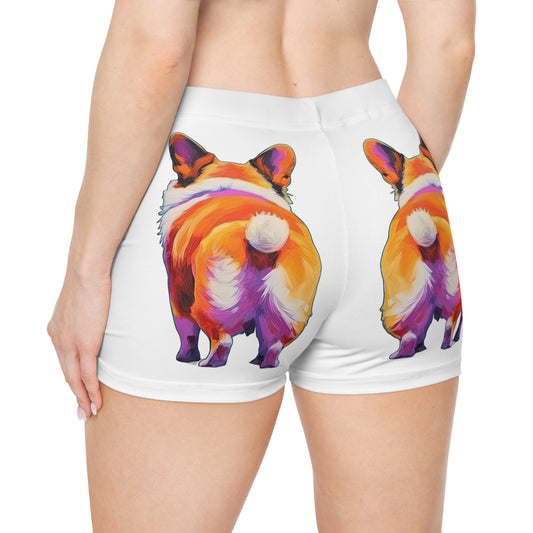 Corgi Butt in White - Artistic Shorts