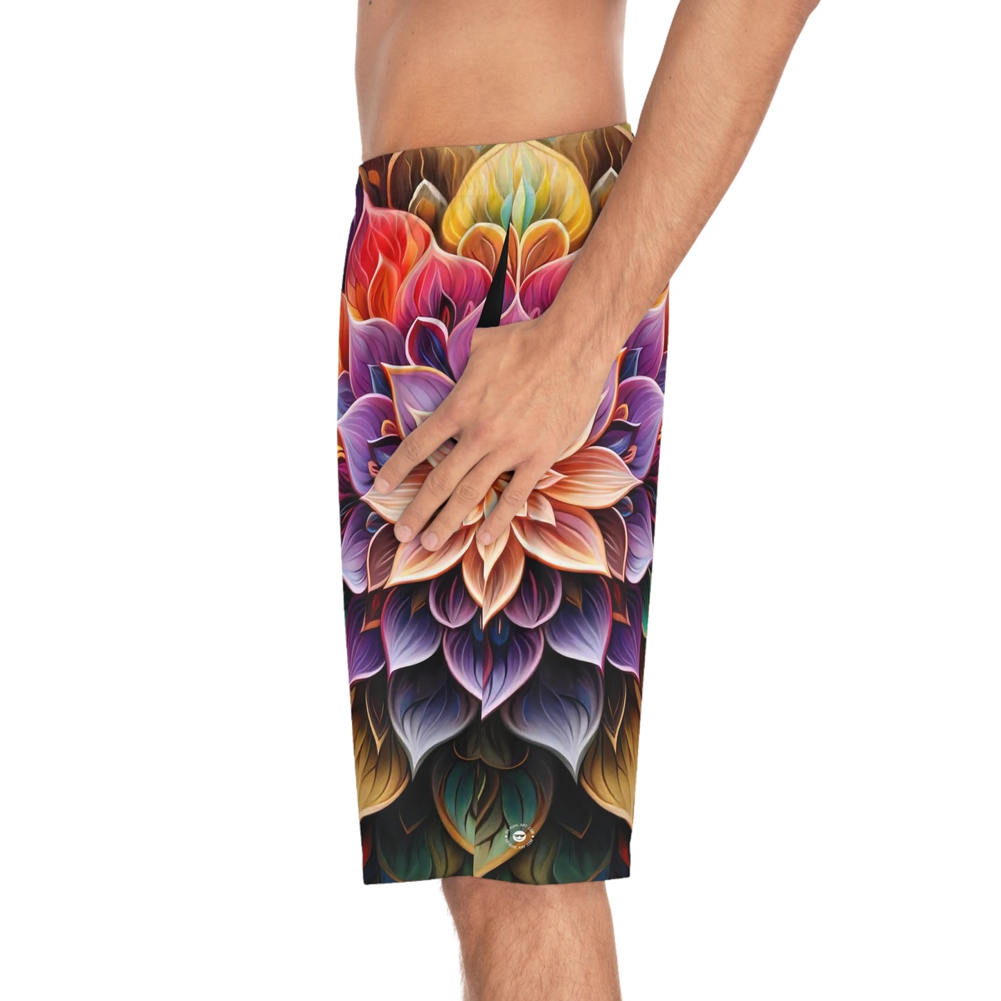 Lotus Mandala Flank - Artistic Board Shorts