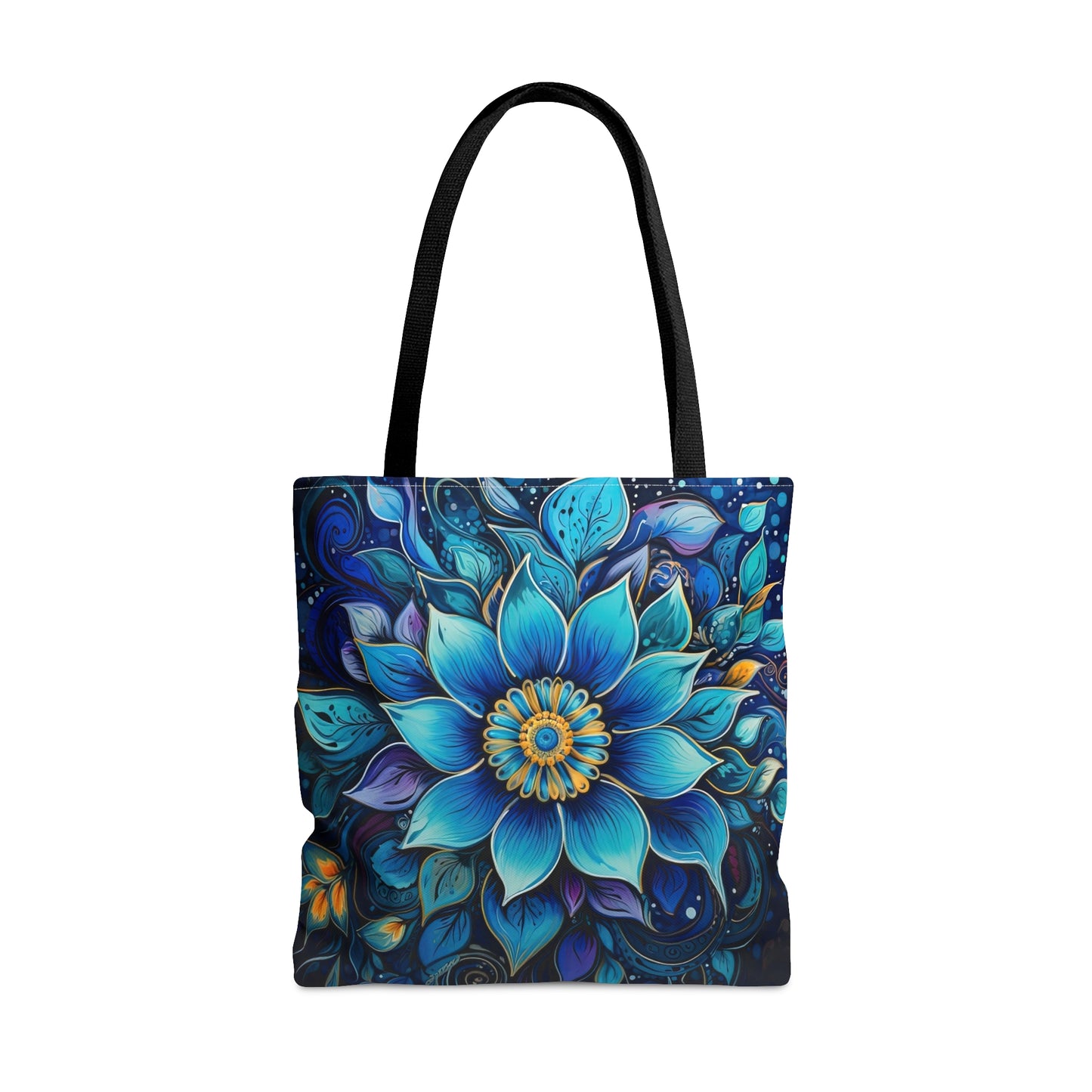 Blue Floral Mandala - Artistic Tote Bag