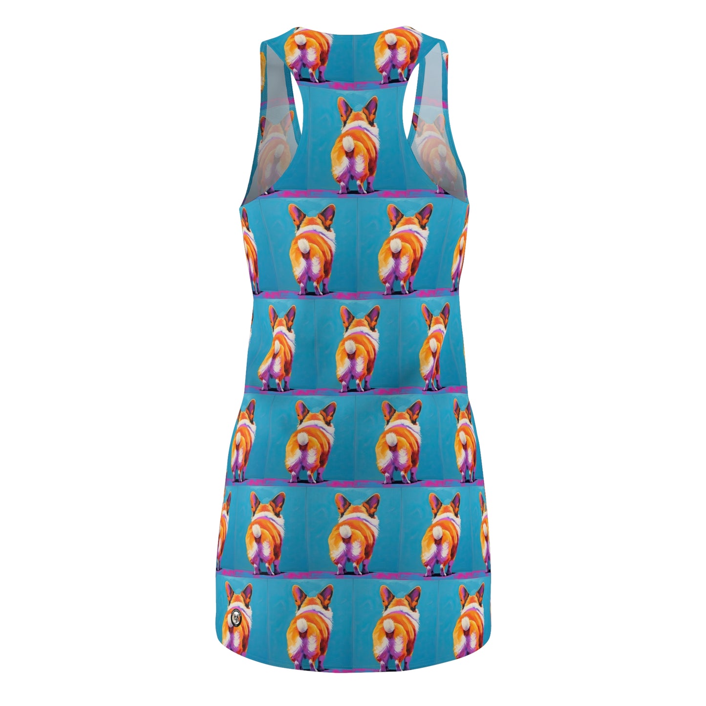 Corgi Butt Mosaic in Blue - Artistic Racerback Dress