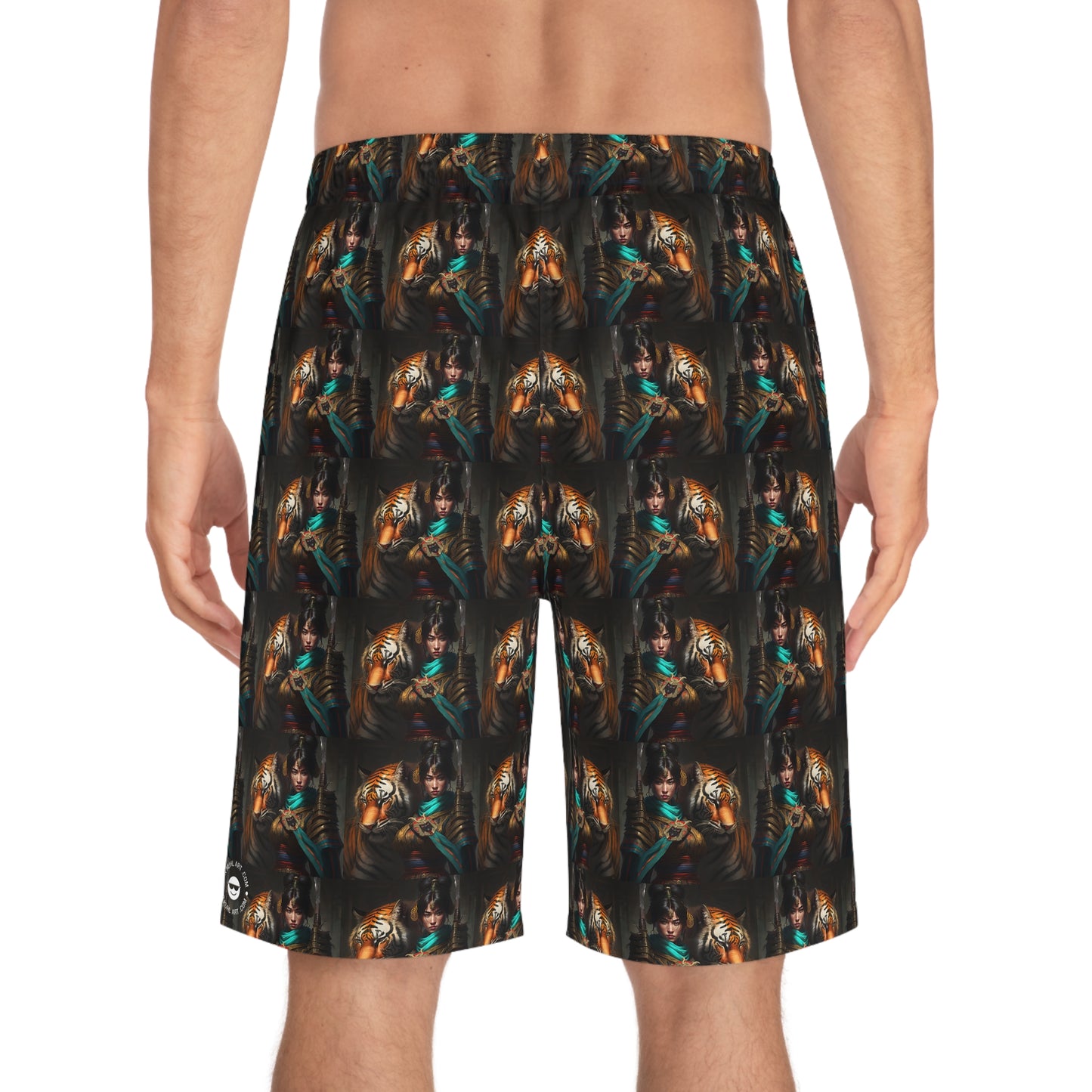 Bengal Tiger Goddess Mosaic - Artistic Board Shorts