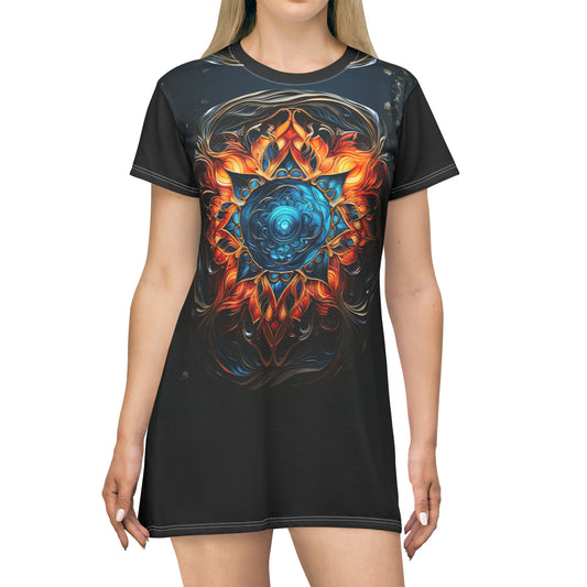 Fire and Ice - Artsy T-Shirt Dress