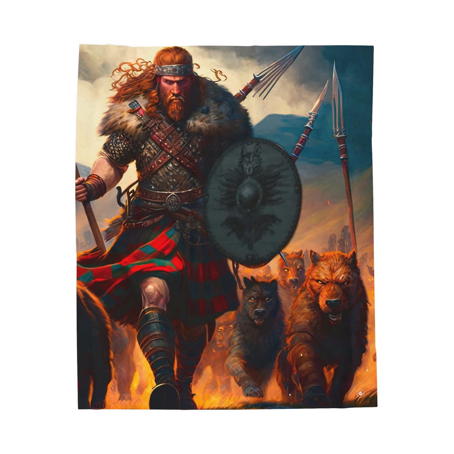 Scottish Battle Dog Pack - Artsy Throw Blanket