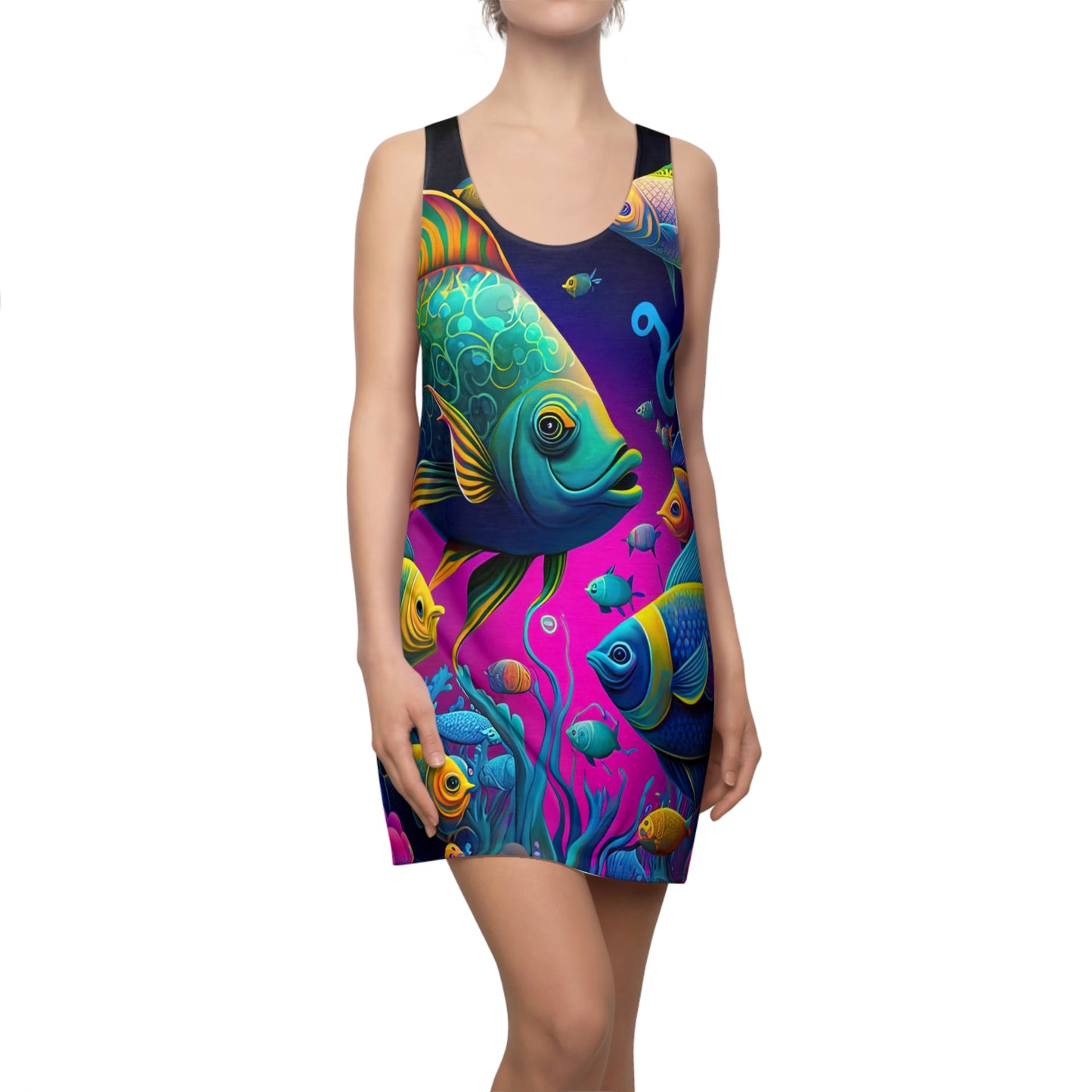 Fish Faceoff - Artistic Racerback Dress