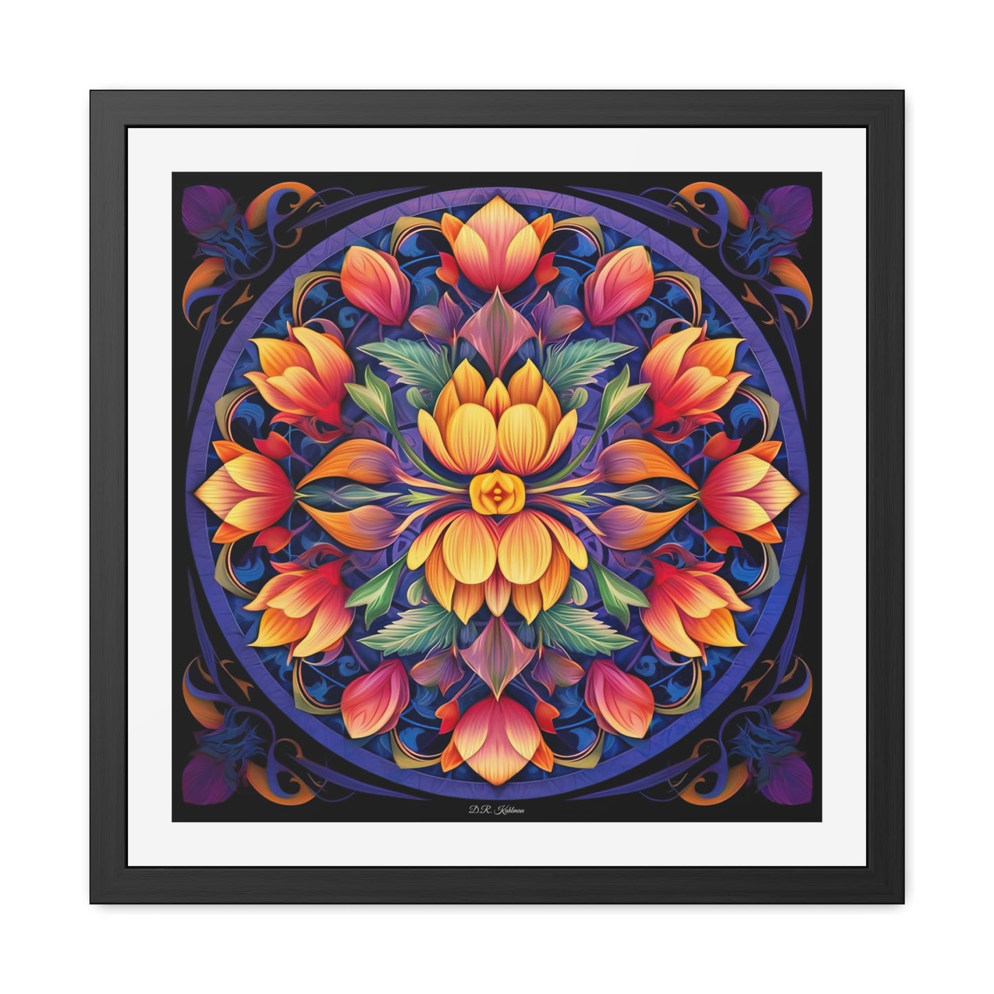 Tulip Mandala - Framed Fine Art Print