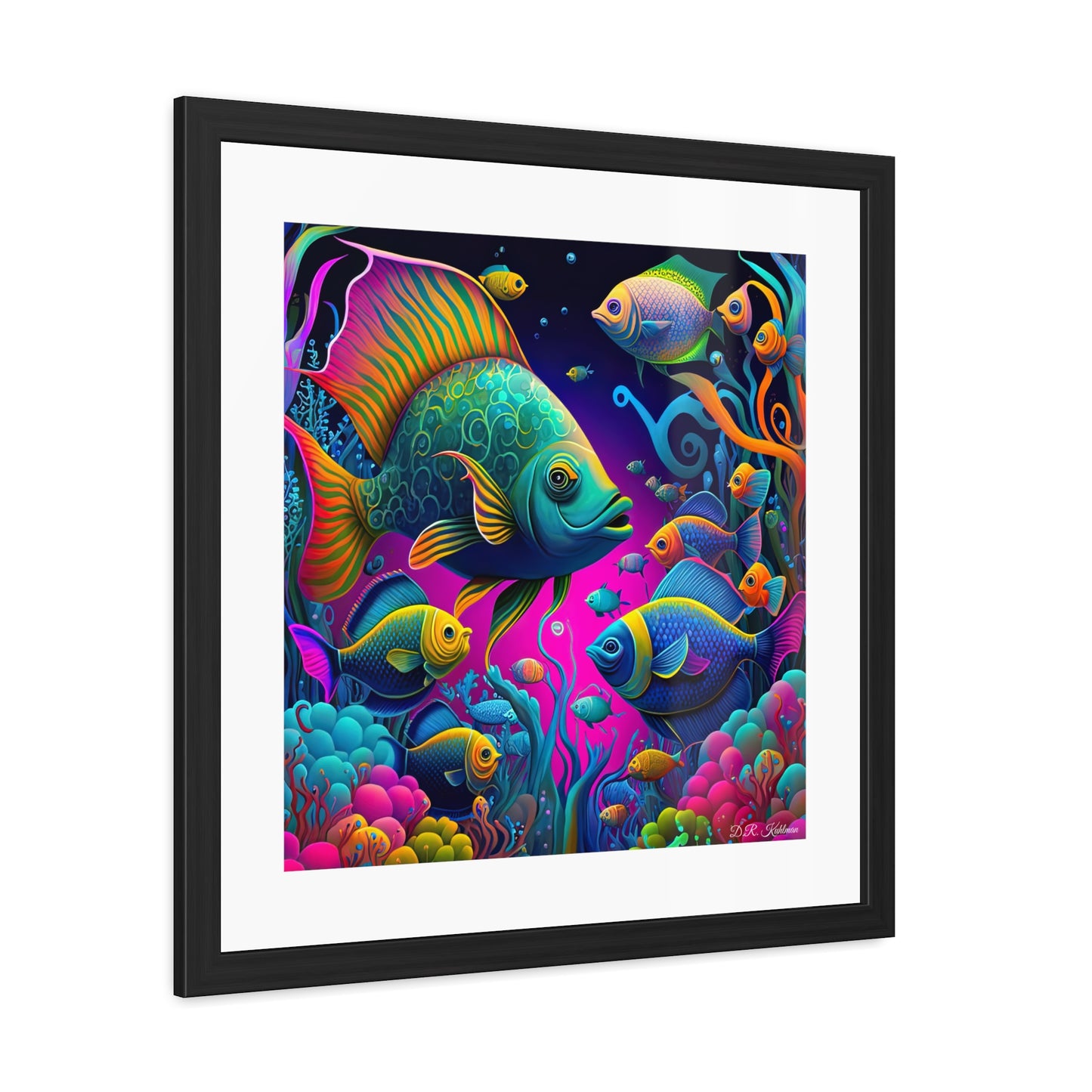 Fish Faceoff - Framed Fine Art Print