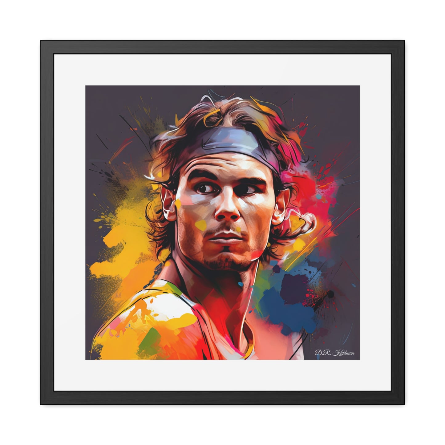 Raphael Nadal Portrait - Framed Fine Art Print