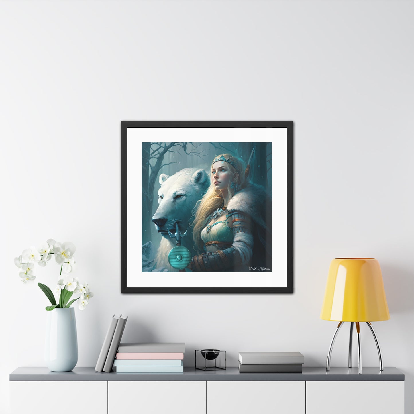 Viking Polar Bear Queen - Framed Fine Art Print