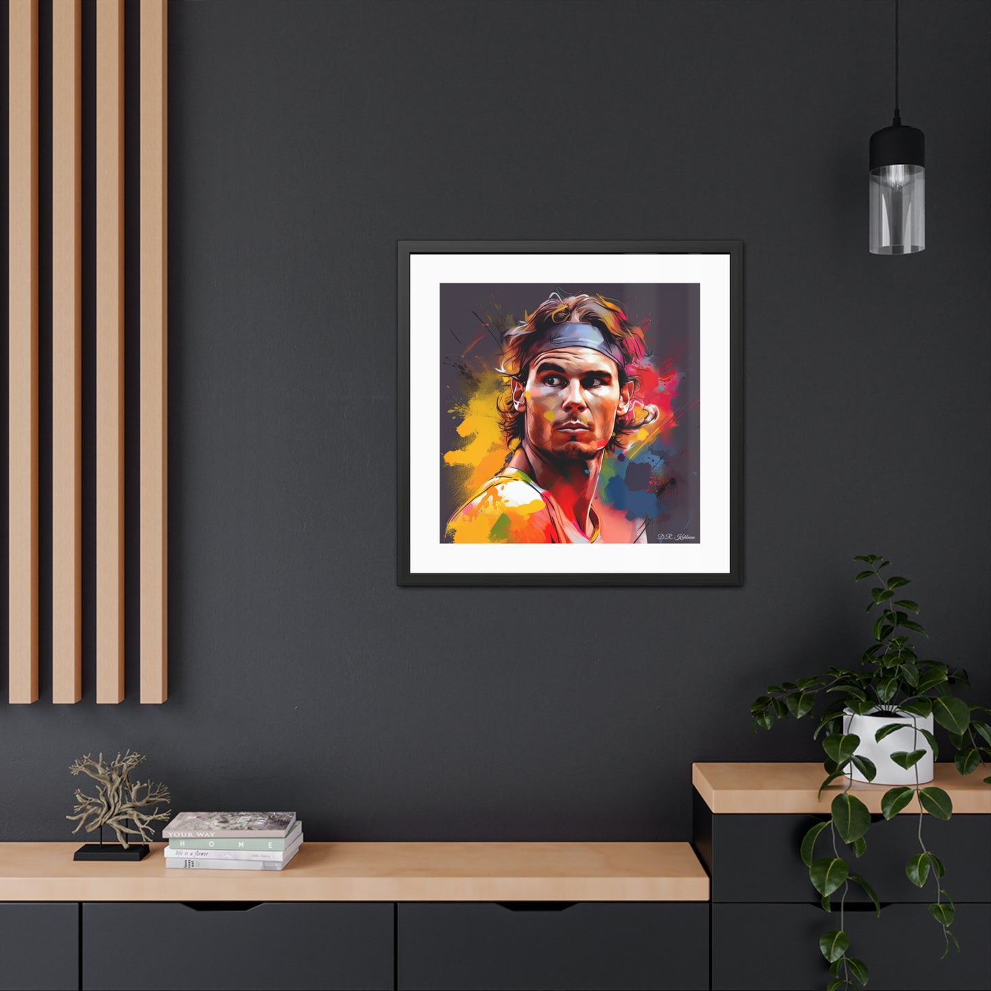 Raphael Nadal Portrait - Framed Fine Art Print