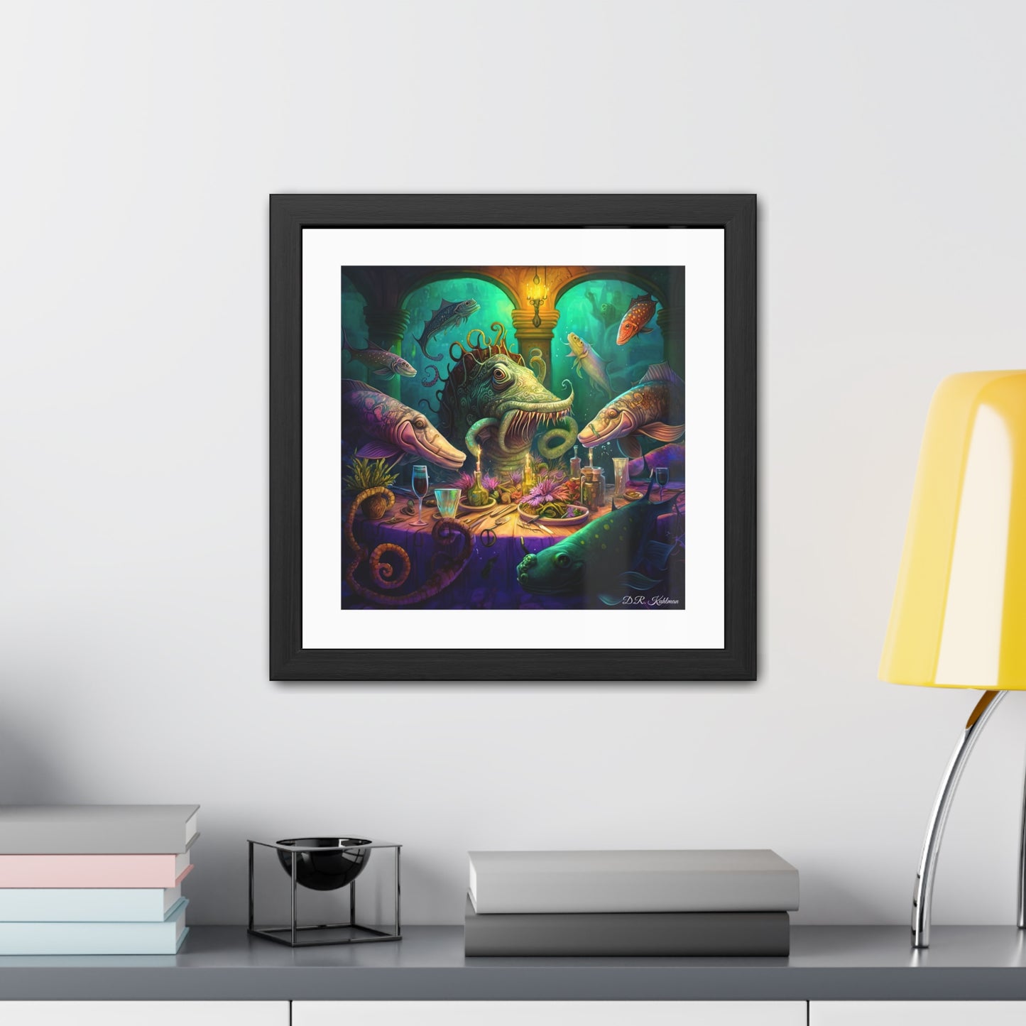 Fish Dinner In Atlantis - Framed Fine Art Print