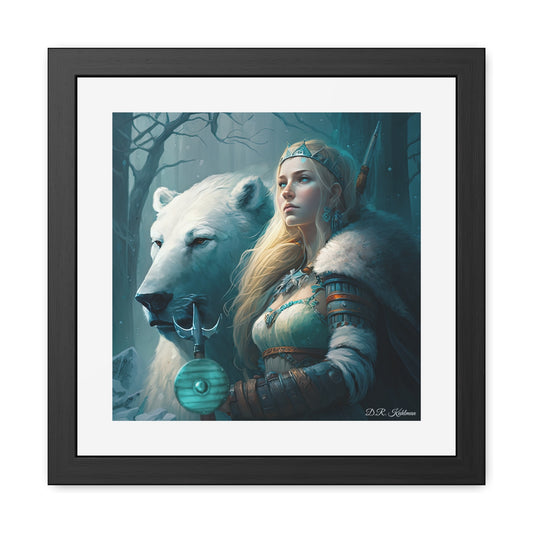 Viking Polar Bear Queen - Framed Fine Art Print