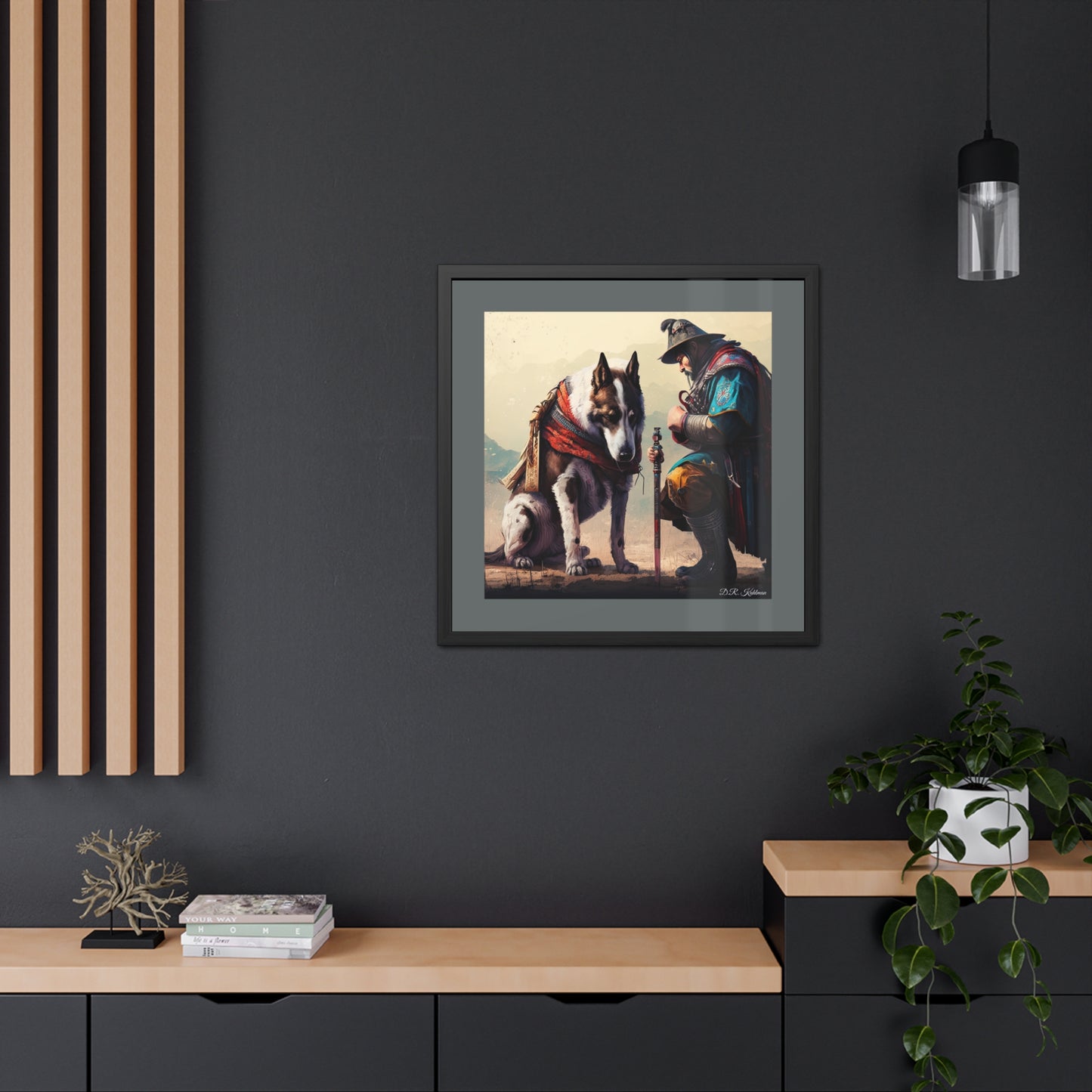 Mourning Samurai Battle Dog - Framed Fine Art Print