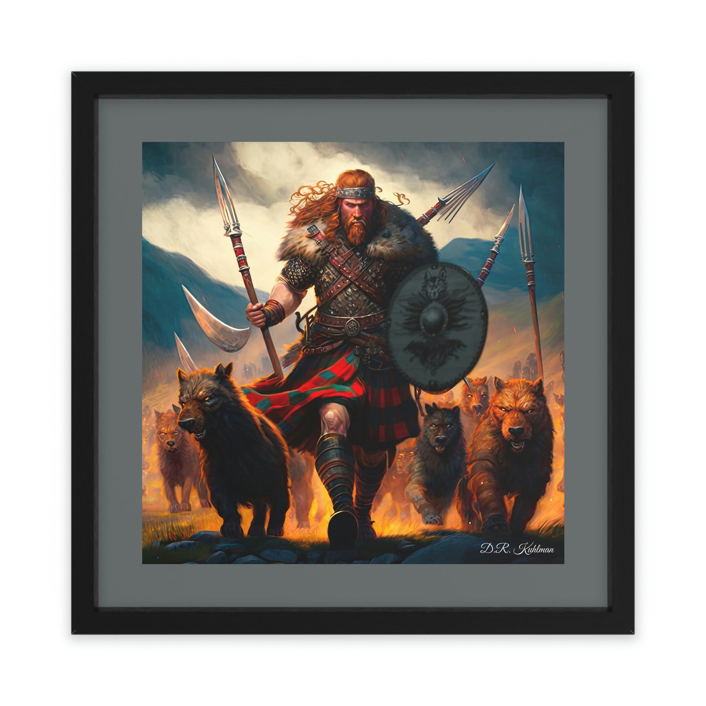 Scottish Battle Dog Pack - Framed Fine Art Print