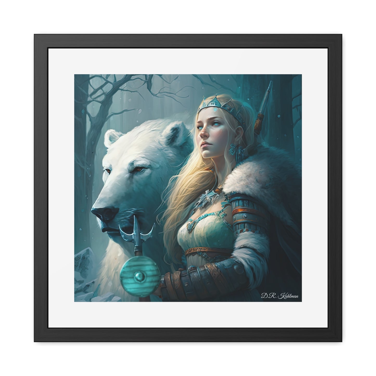 Viking Polar Bear Queen - Framed Fine Art Print