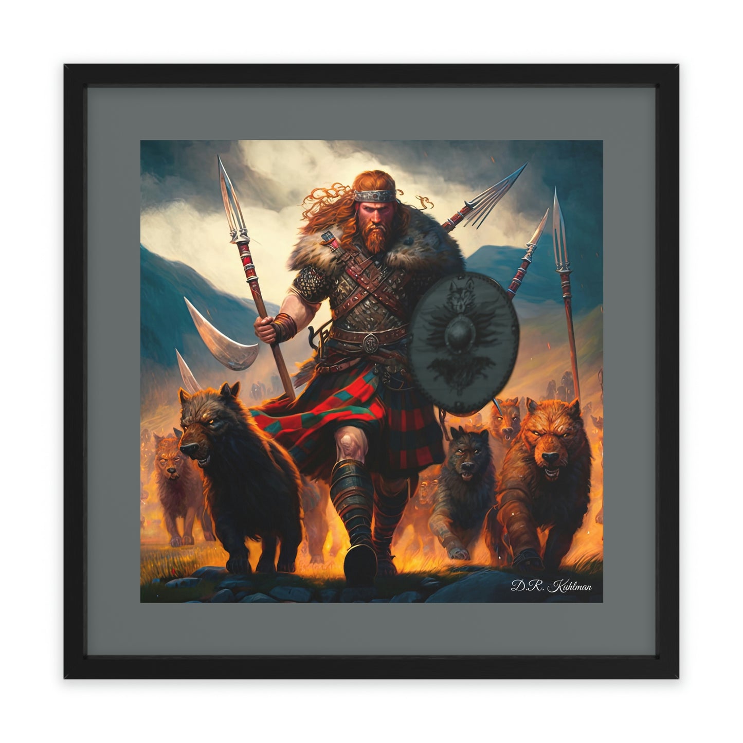 Scottish Battle Dog Pack - Framed Fine Art Print