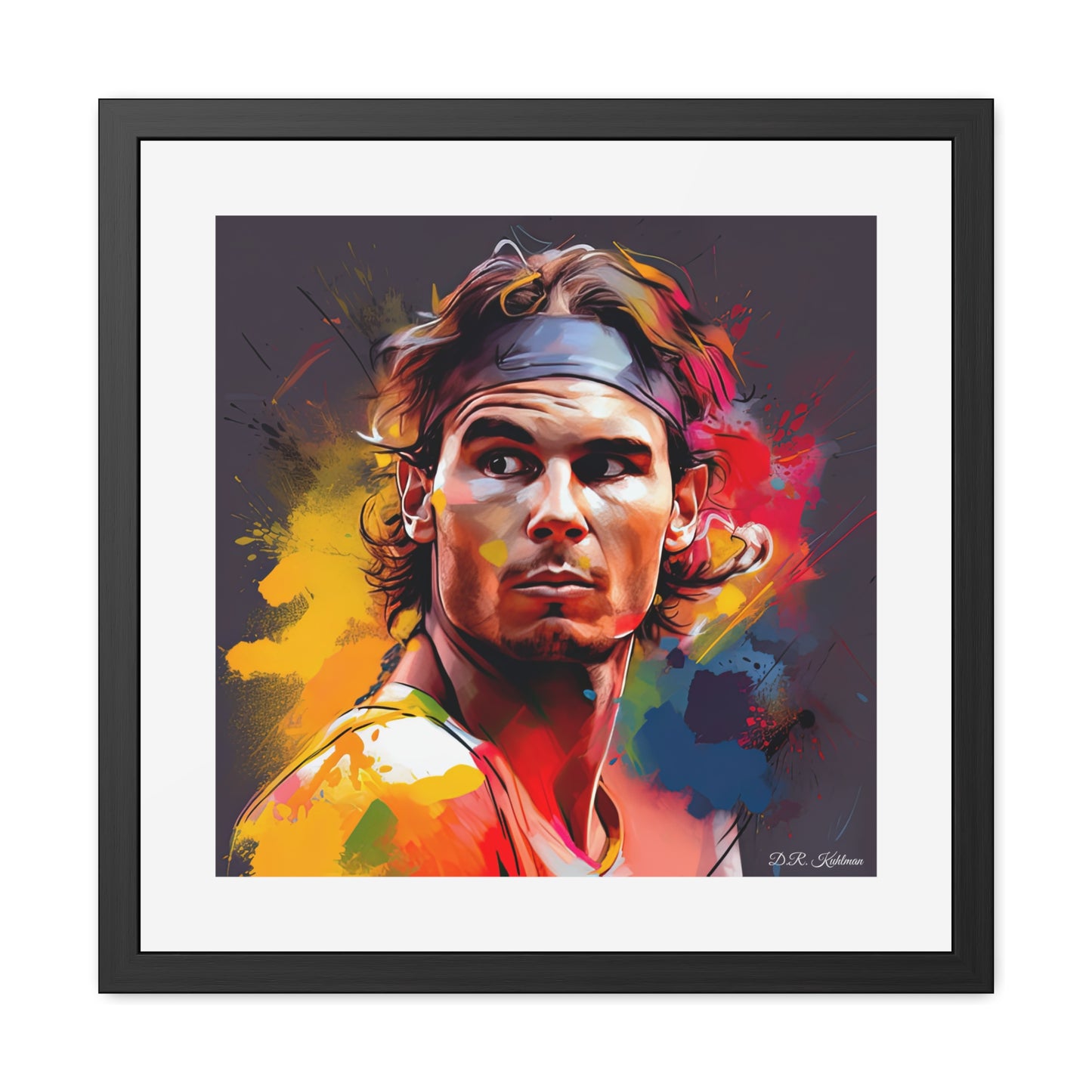 Raphael Nadal Portrait - Framed Fine Art Print