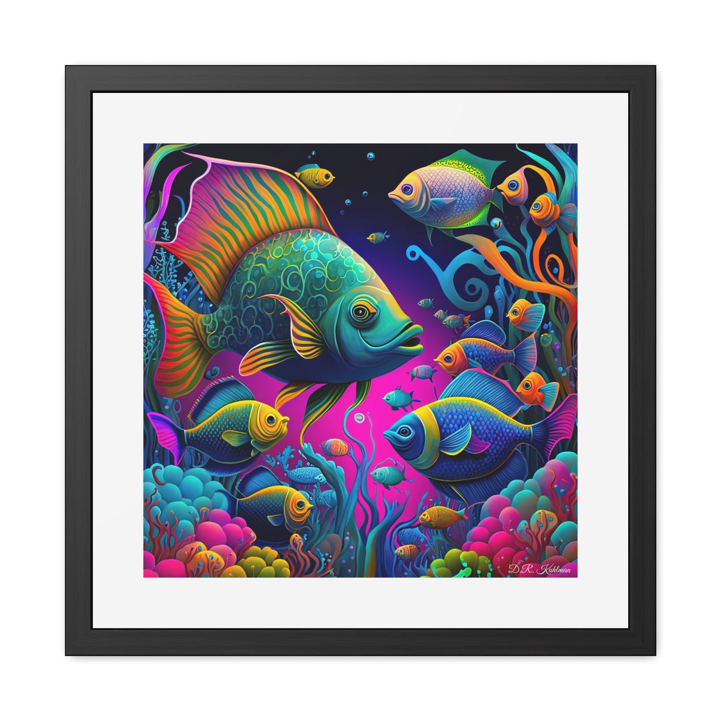 Fish Faceoff - Framed Fine Art Print