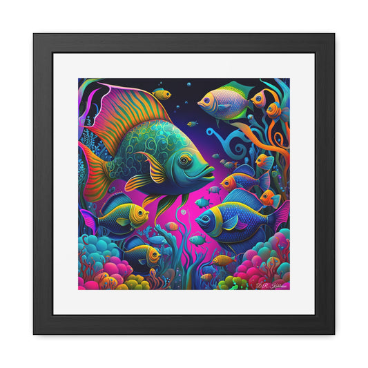 Fish Faceoff - Framed Fine Art Print