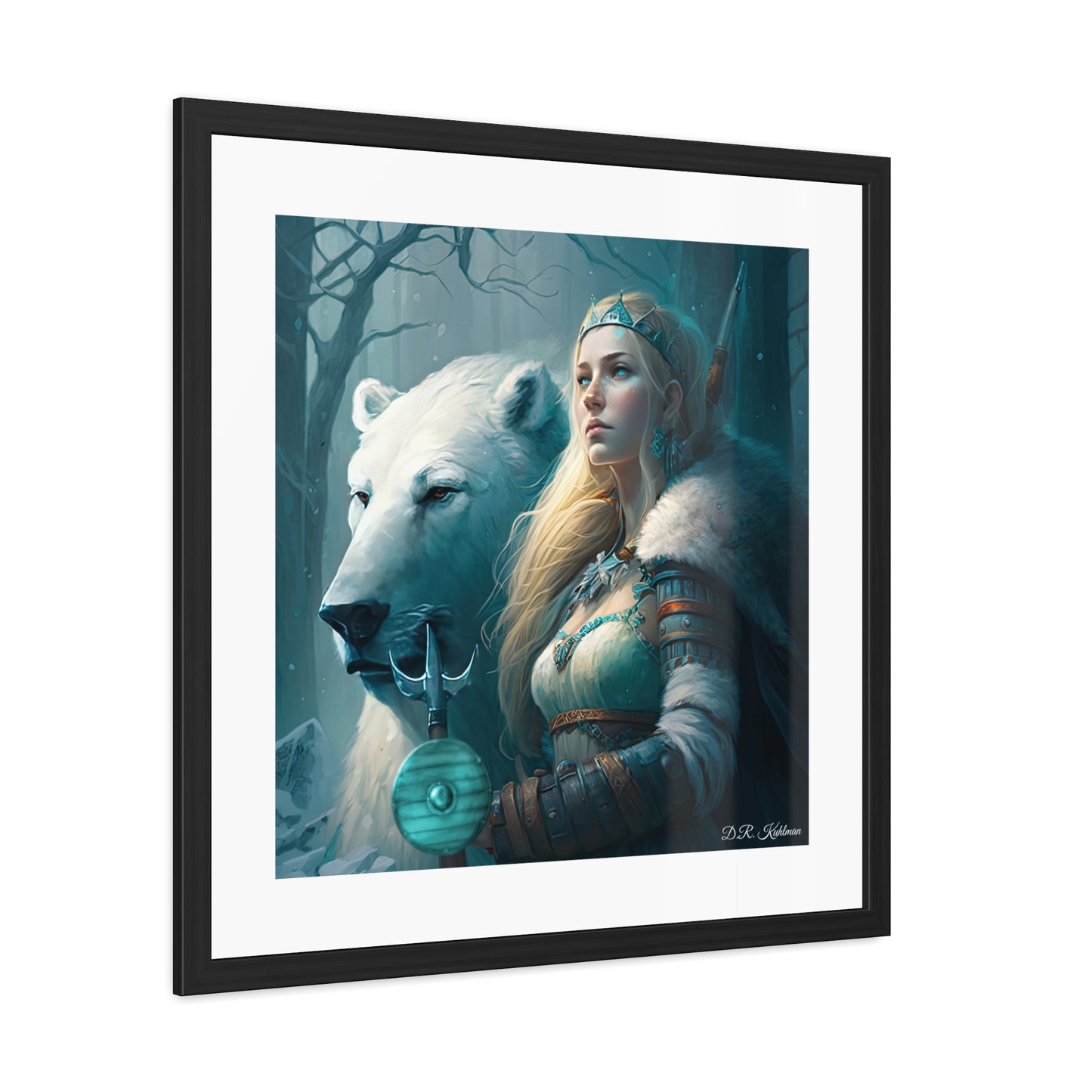 Viking Polar Bear Queen - Framed Fine Art Print