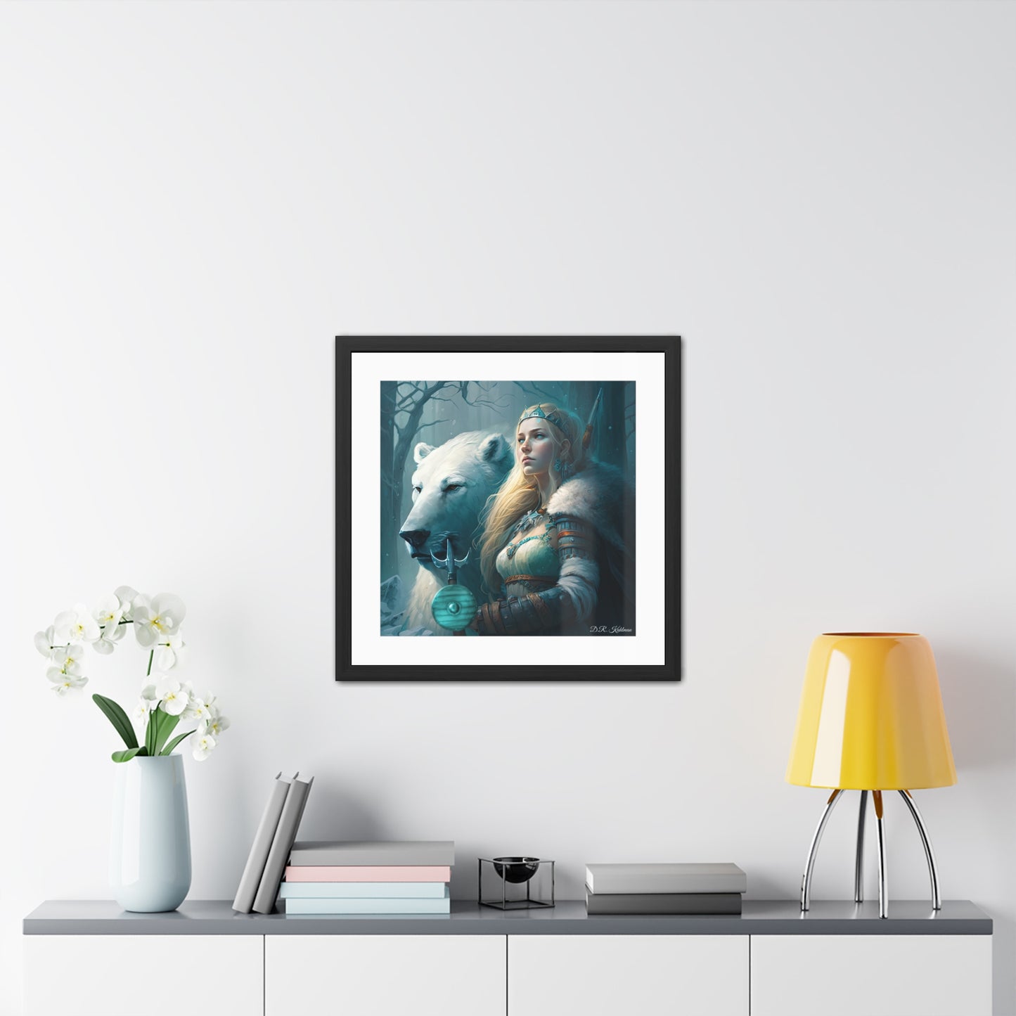 Viking Polar Bear Queen - Framed Fine Art Print