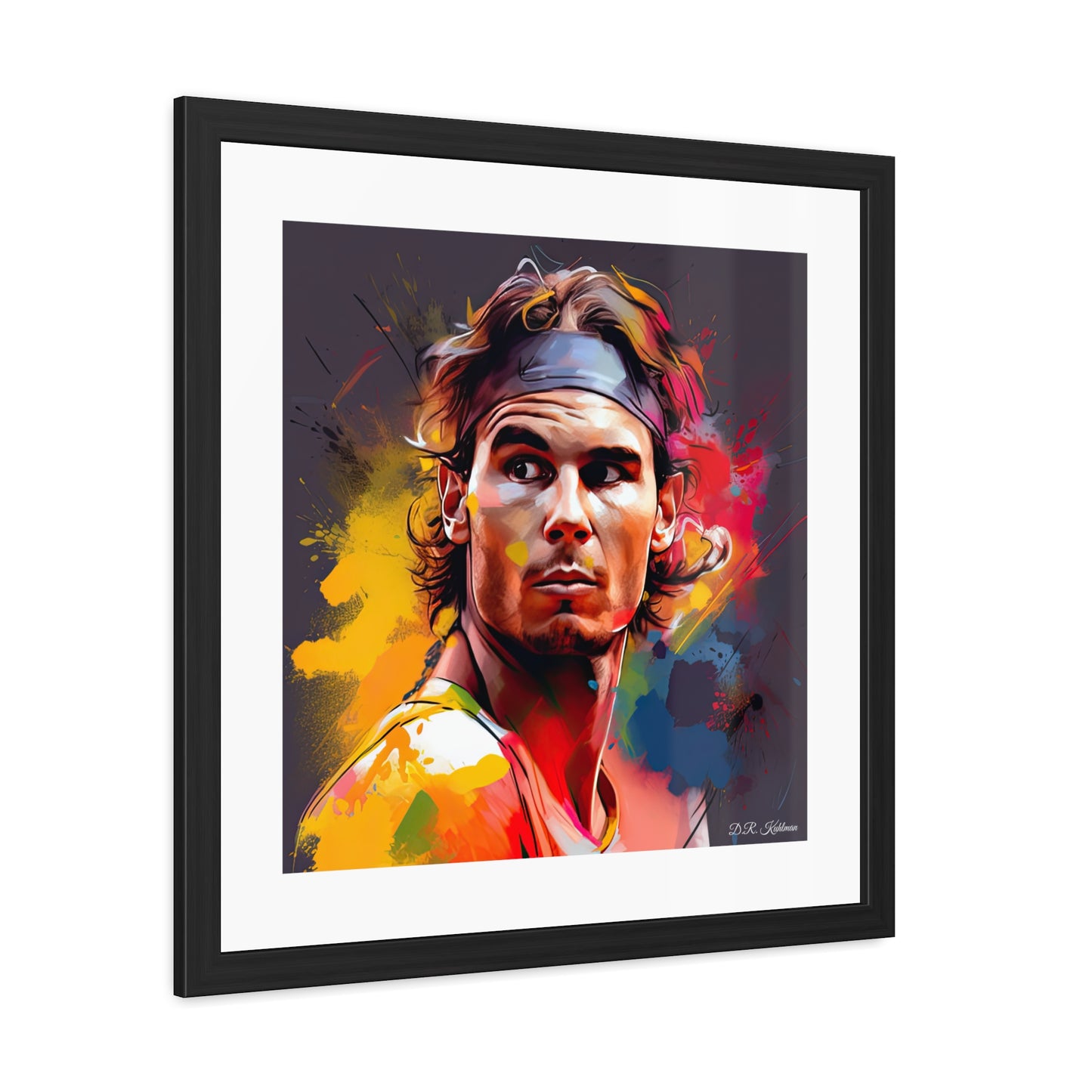 Raphael Nadal Portrait - Framed Fine Art Print