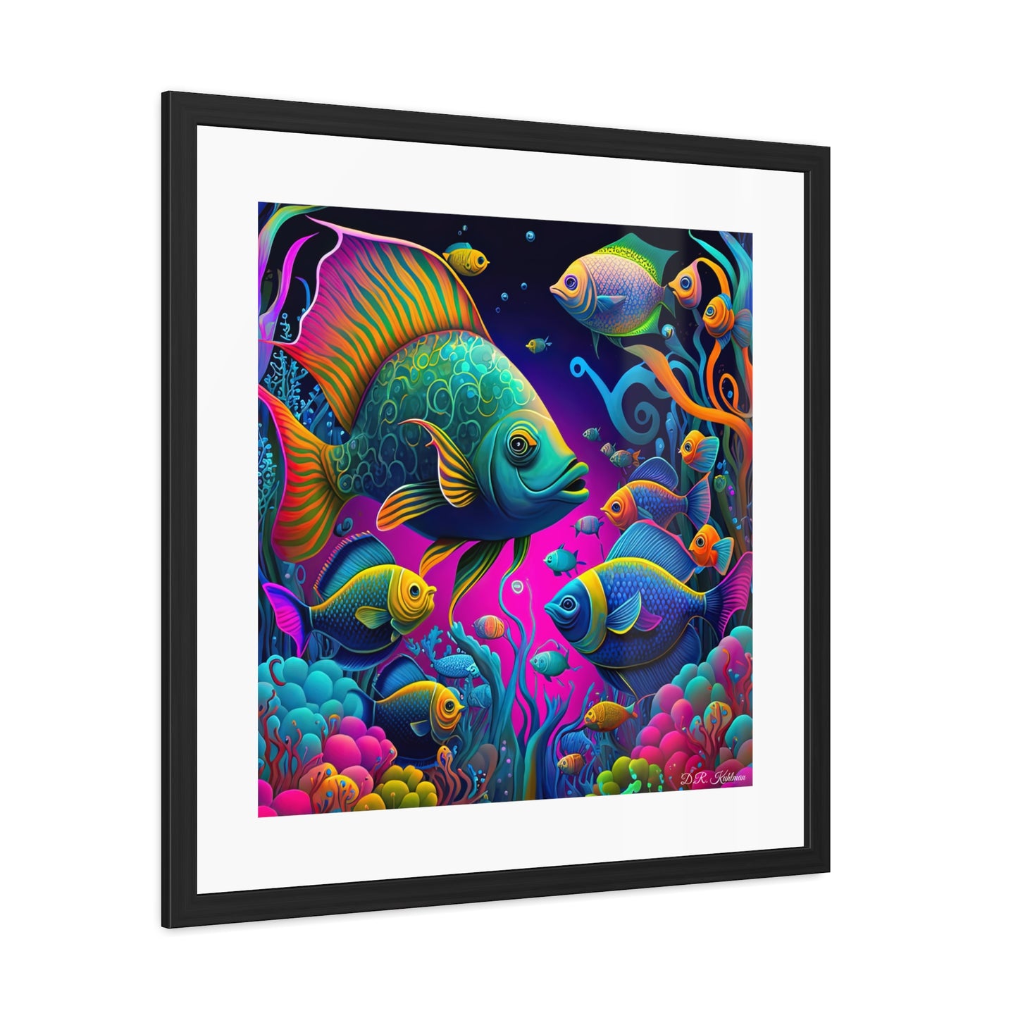 Fish Faceoff - Framed Fine Art Print