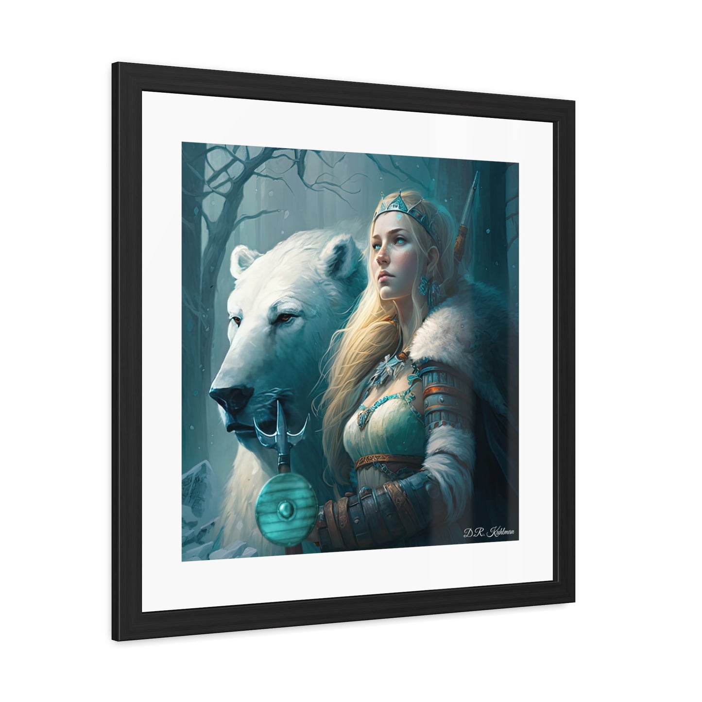 Viking Polar Bear Queen - Framed Fine Art Print