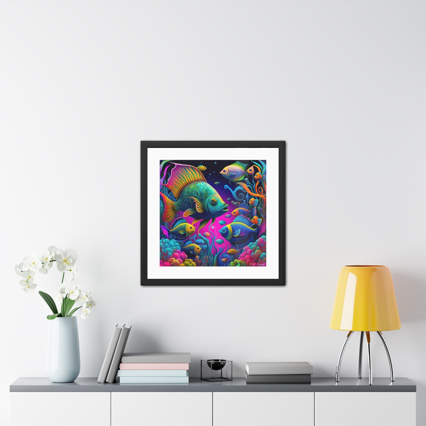 Fish Faceoff - Framed Fine Art Print